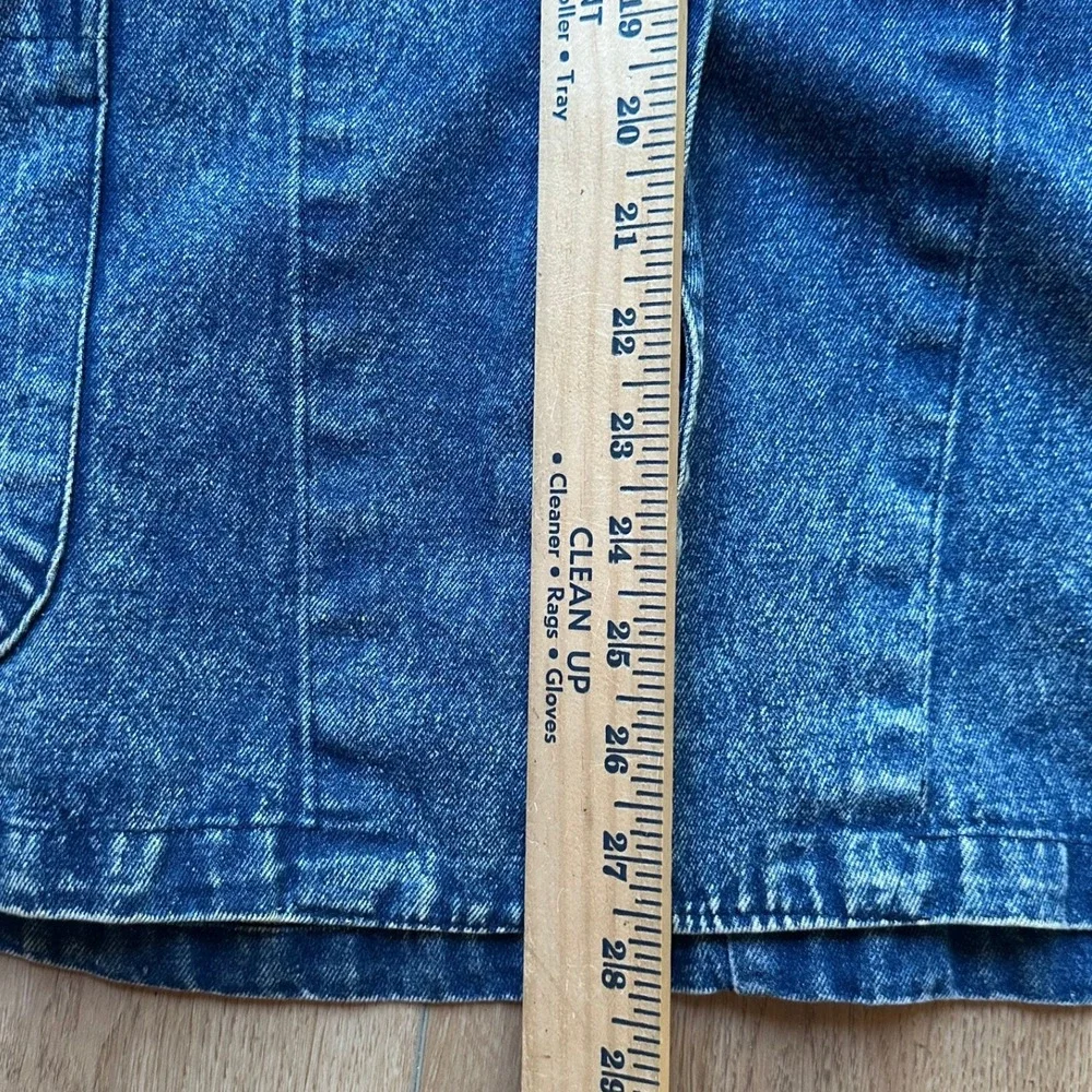 Vintage Golden River Denim Jacket Embellished Rhinestone Acid Wash 80s Costume